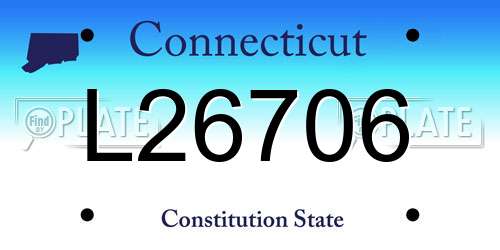 L26706 Connecticut License Plate