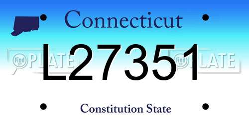 L27351 Connecticut License Plate