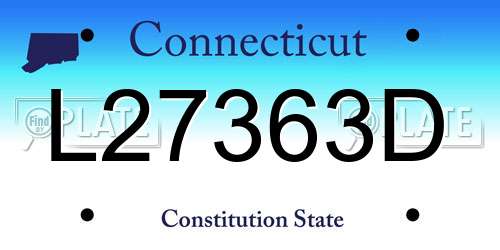 L27363D Connecticut License Plate