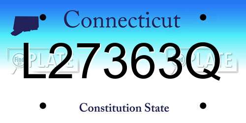 L27363Q Connecticut License Plate