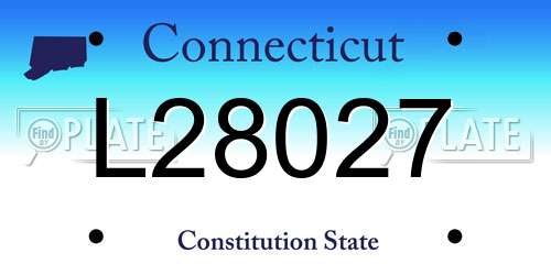 L28027 Connecticut License Plate