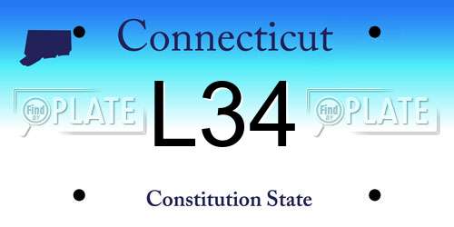 L34 Connecticut License Plate