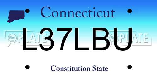 L37LBU Connecticut License Plate