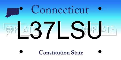 L37LSU Connecticut License Plate