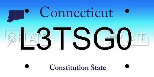 L3TSG0 Connecticut License Plate