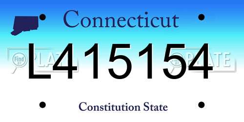 L415154 Connecticut License Plate