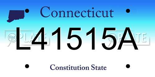 L41515A Connecticut License Plate
