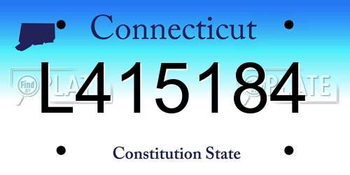 L415184 Connecticut License Plate
