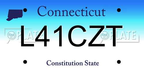 L41CZT Connecticut License Plate