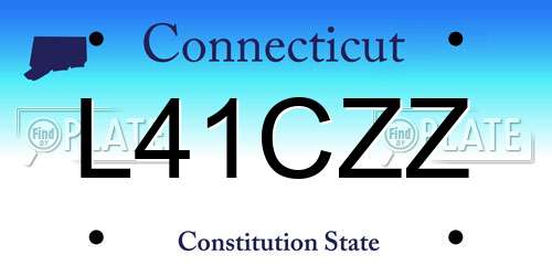 L41CZZ Connecticut License Plate