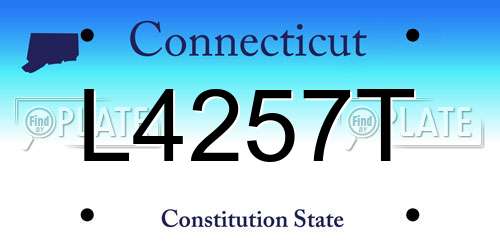 L4257T Connecticut License Plate