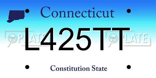 L425TT Connecticut License Plate