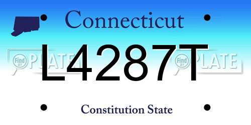 L4287T Connecticut License Plate