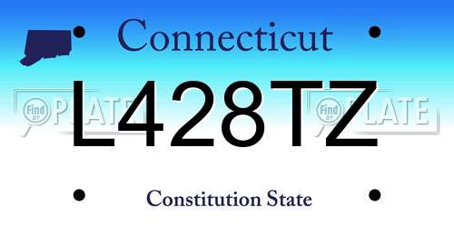 L428TZ Connecticut License Plate