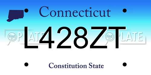 L428ZT Connecticut License Plate