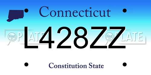 L428ZZ Connecticut License Plate