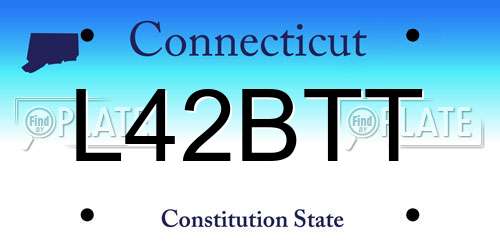 L42BTT Connecticut License Plate