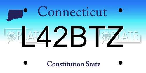 L42BTZ Connecticut License Plate