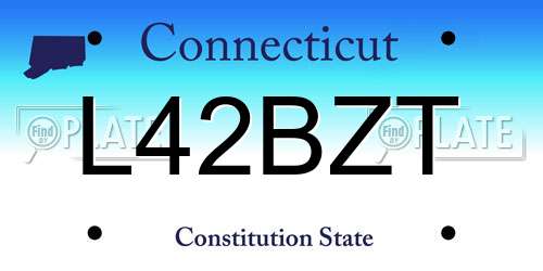 L42BZT Connecticut License Plate