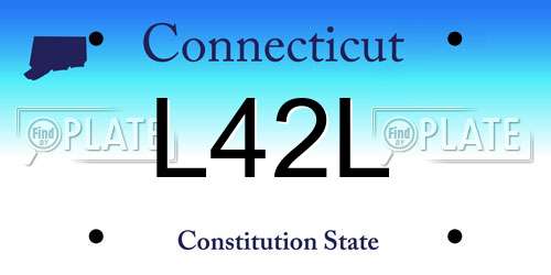 L42L Connecticut License Plate