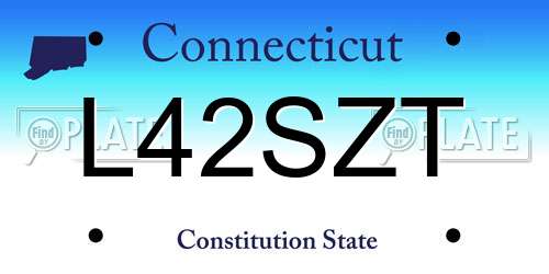 L42SZT Connecticut License Plate