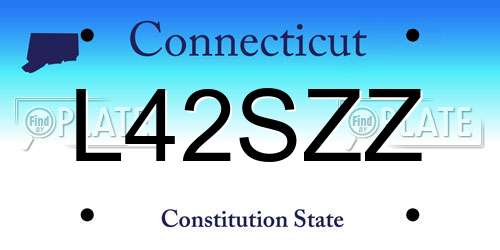 L42SZZ Connecticut License Plate