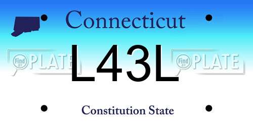 L43L Connecticut License Plate