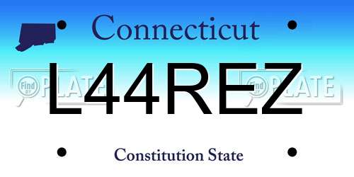 L44REZ Connecticut License Plate