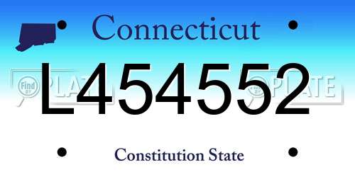 L454552 Connecticut License Plate