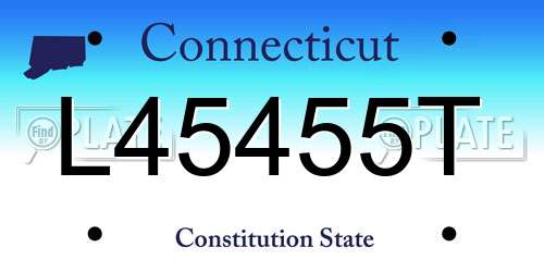 L45455T Connecticut License Plate