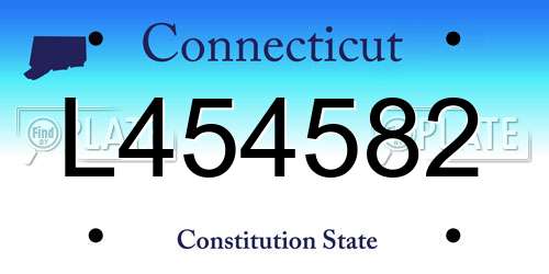 L454582 Connecticut License Plate