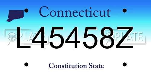 L45458Z Connecticut License Plate