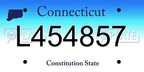 L454857 Connecticut License Plate