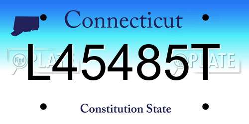 L45485T Connecticut License Plate