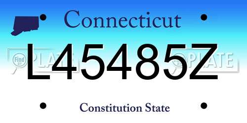 L45485Z Connecticut License Plate