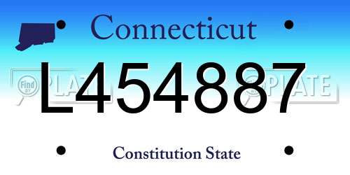 L454887 Connecticut License Plate