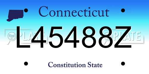 L45488Z Connecticut License Plate