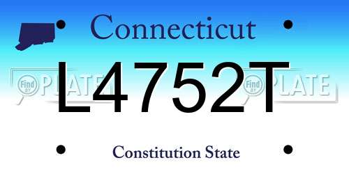 L4752T Connecticut License Plate