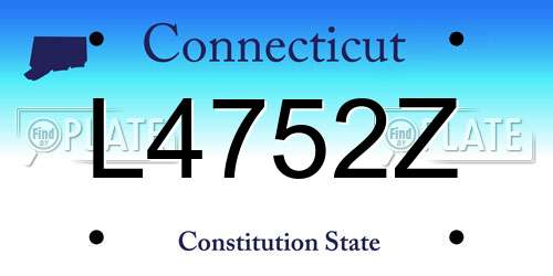 L4752Z Connecticut License Plate