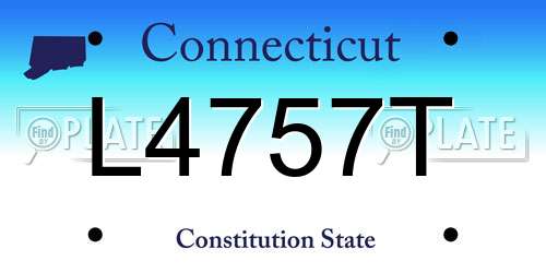L4757T Connecticut License Plate