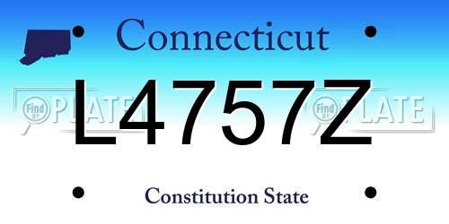 L4757Z Connecticut License Plate