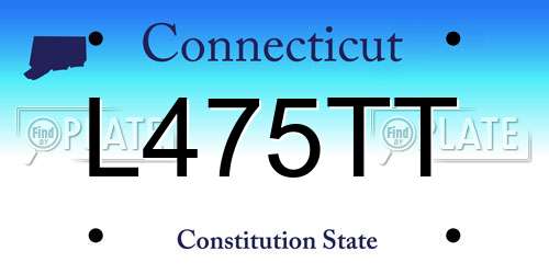 L475TT Connecticut License Plate