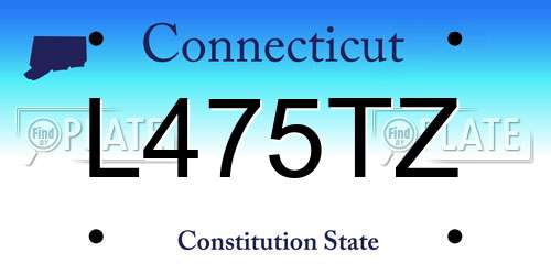 L475TZ Connecticut License Plate