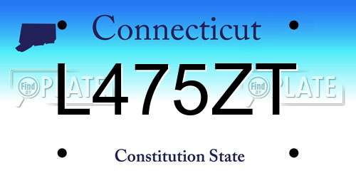 L475ZT Connecticut License Plate