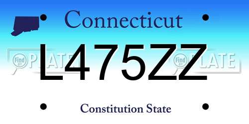 L475ZZ Connecticut License Plate