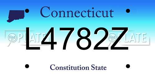 L4782Z Connecticut License Plate