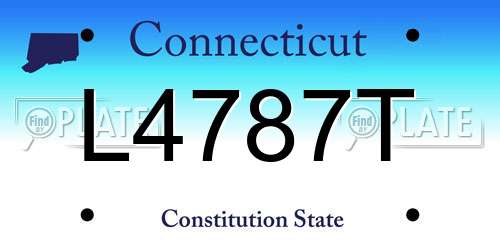 L4787T Connecticut License Plate