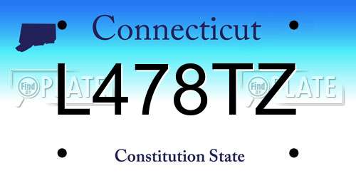L478TZ Connecticut License Plate