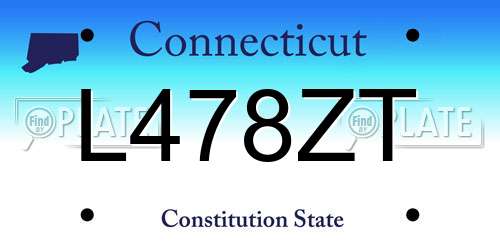 L478ZT Connecticut License Plate