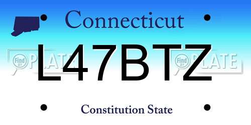 L47BTZ Connecticut License Plate